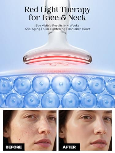 GIHWRRI Red Light Therapy for Face and Neck, 7-Color Face Massager Tool for Anti-Aging & Wrinkle Reduction, Rechargeable LED Phototherapy Device with Heat & Vibration, At-Home Skincare Gift for Women - Thumbnail 4
