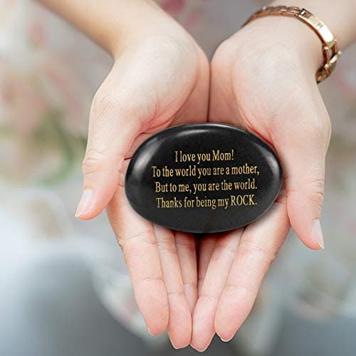 Mothers Day Gifts for Mom - I Love You Mom Gifts - Sentimental Unique Gifts for Mom from Son Daughter - Happy Mothers Day Handmade Funny Engraved Rock - You Are My Rock Gifts for Mother - Thumbnail 2