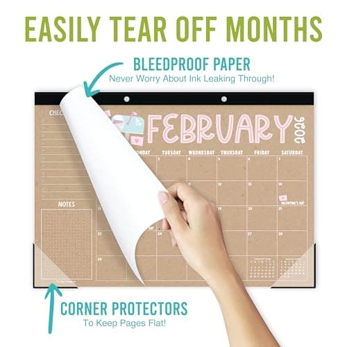 Hadley Designs Large Teacher Desk Calendar 2026-2027 - Desktop Calendar 2026, 18-Month Desk Calendars for Home, Office & Classroom, Cute Classroom Must Haves, Teacher Appreciation Gifts - Thumbnail 6