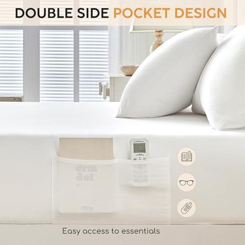 Tokokimo Washed Cotton-Linen Feel 4-Piece Twin Size Sheet Set for Busy Lifestyles – 10-16" Deep Pocket Bed Sheets with Natural Wrinkles, Quick-Dry, Breathable, Soft White - Thumbnail 6