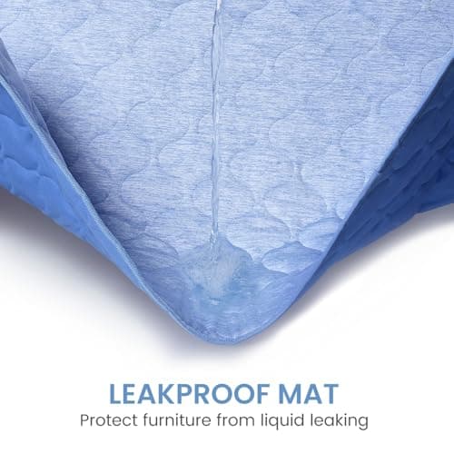 Cozy Bliss Deluxe Leakproof Cooling Blanket for Large Dogs Q-Max 0.5, Soft & Durable Washable Pet Cooling Mat for Hot Weather, Livingroom, Couch & Bed Protector for Cats, Haze Blue, 40"x60" - Thumbnail 3