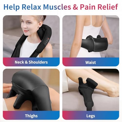 Shiatsu Neck Massager for Pain Relief Deep Tissue, Cordless Shoulder and Back Massager with Heat, Kneading Whole Body Massager Use for Home Office Car, Gifts for Mom Dad Him Her - Thumbnail 5