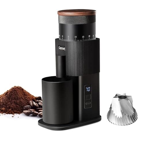 Portable Electric Burr Coffee Grinder,Wirsh Geimori T38 with 3600mAh Battery& Stepless Adjustment for Espresso,Pour Over,French Press, Single Dose, Fast USB-C Charging,Travel & Home Use,Black - Image 1