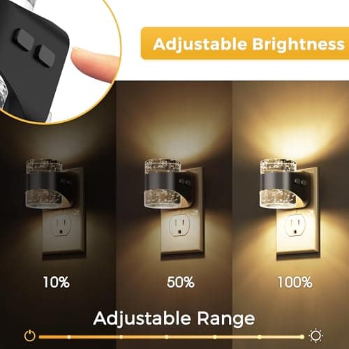 L LOHAS LED Night Light, Bubble Night Lights Plug into Wall,2 Pack 3000K/4000k/5000K Adjustable Color Temperature Night Light,Dimmable Nightlights with Dusk to Dawn Sensor for Rooms Bathroom Hallway - Thumbnail 2
