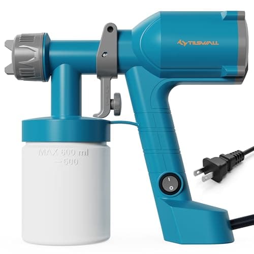 Tilswall Paint Sprayer Dreamer400 Upgraded Ultra-Light Electric Paint Spray Gun with 2 Nozzles & 4 Patterns Easy to Clean for Fences, Sheds, Walls, Ceilings, Furniture, Cabinets, Garden & DIY Blue
