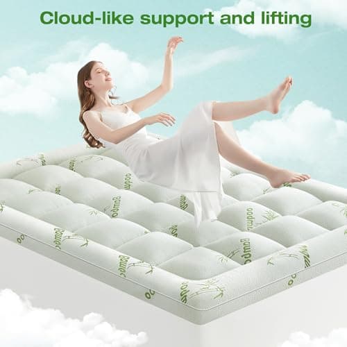 SurChic Ultra Soft Mattress Topper Twin XL Size Viscose Derived from Bamboo, Thick Pillow Top Mattress Pad Cover for Back Pain, Cooling Mattress Protector with 8-21 Inch Deep Pocket - Thumbnail 6