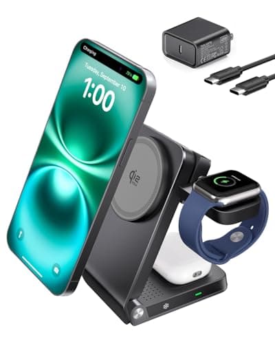 Doge&Vollar 25W Qi2.2 Fast Charging Magnetic Wireless Charger, 3-in-1 Foldable Charging Station with TEC Semiconductor Cooling & Quiet Fan, Aluminum Alloy Stand for iPhone/Apple Watch/AirPods - Image 1