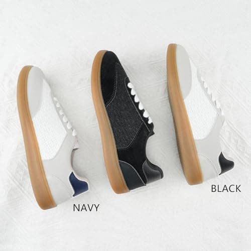 JENN ARDOR Womens White Fashion Sneakers Casual Walking Shoes Classic Non-Slip Comfort Dress Skate Shoes Size 8 - Thumbnail 6