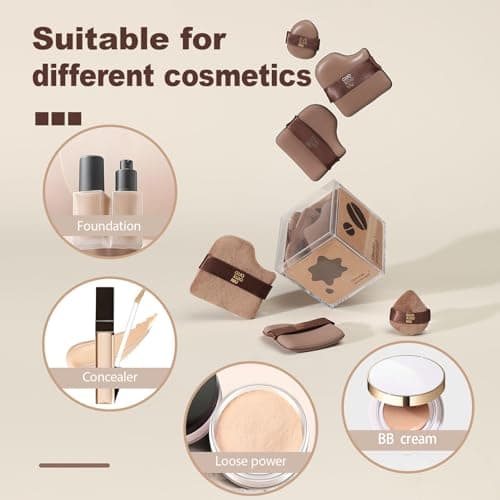 24pcs Powder Puffs Set With 4 Cases, Cushion foundation puff, Velour Makeup Puff, Setting Powder Puff, Reusable & Washable, Ideal For Foundation, Powder Cream, Setting, Christmas Gifts For Women - Thumbnail 6