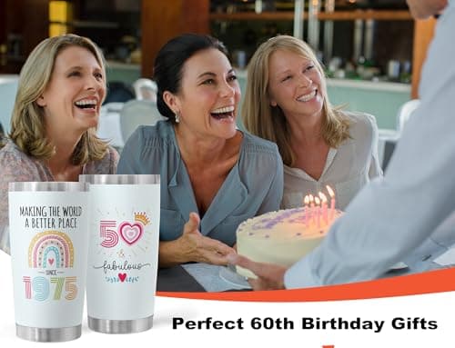 DLOCCOLD 60th Birthday Gifts For Women Tumbler 20oz- 1965 60th Cool Birthday Gifts for 60 Year Old Woman/Her/Mom/Grandma,60 Fabulous Gift, Birthday Decorations for Woman Turning 60 Year Old Present - Thumbnail 5