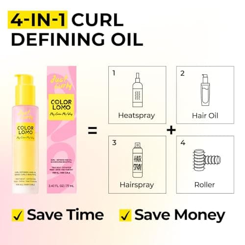 COLORLOMO Styling & Curl Defining Oil Serum | 24-Hour Touchable Hold Hair Oil for Natural & Styled Curly Hair l Heat Thermal Protection, Creates Smooth, Shiny, Lightweight Hair - Thumbnail 2