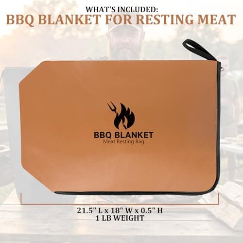 BBQ Blanket for Resting Meat, 21-Inch, Brown PU, 5-Layer Thermal Insulation, Insulated Brisket Bag for Camping, Picnic, and Party (Brown) - Thumbnail 6