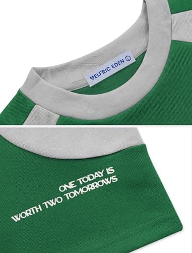 Aelfric Eden Oversized Graphic Sweatshirt for Women Contrast Color Crewneck Long Sleeve Tops Casual Pullover Green Medium - Thumbnail 4