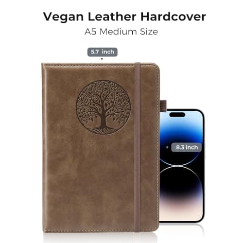 BIYUNRO Lined Journal Notebook for Women & Men, Hardcover Leather Journals for Writing, Diary, Note Taking, Work & Travel, A5 - Thumbnail 5