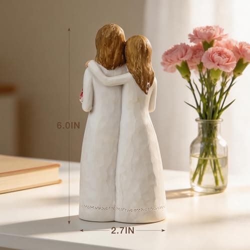 Eaprala Sculpted Hand-Painted Mother Daughter Figurine, Mothers Day Birthday Gifts for Mom, Gifts for Mom from Daughter - Thumbnail 3