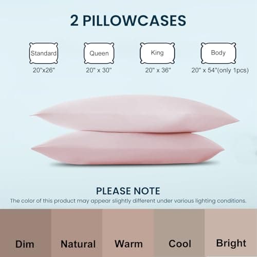 LOVSTOY Cooling Pillow Cases Set of 2, Standard Size Cool Pillowcases for Hair Skin and Hot Sleepers, Silky Summer Pillow Cover with Envelope Closure, Pinkish Purple, 20x26 inch - Thumbnail 6