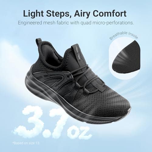 DREAM PAIRS Boys Girls Slip on Sneakers Kids Tennis Athletic Running Walking Breathable Lightweight School Gym Shoes,Size 4 Big Kid,All Black,SKRS26007K - Thumbnail 4