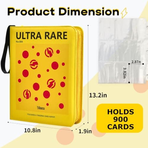 9-Pocket Trading Card Binder, PU Leather Zip Card Binder Album Holds 900 Cards for TCG, Sports Cards, Collectible Cards（CARTOON） - Thumbnail 5