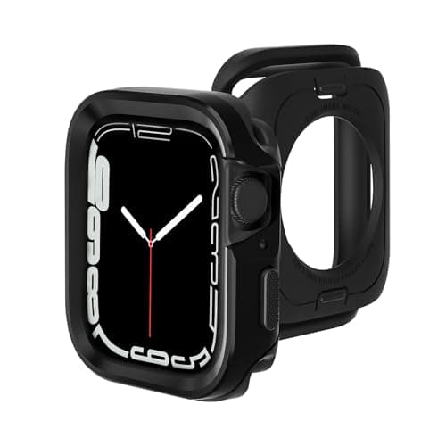 SDOCEBF Apple Watch Cover Slim Guard Bumper Full Coverage Metal Protective Case Compatible with Apple Watch Series 6 SE SE2 SE3 Series 5 Series 4 44mm, Black - Image 1