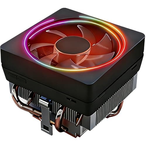 AM4 CPU Cooler - Wraith Prism Cooler Heat Pipes Copper Base/Alum Heatsink,4-Pin PWM LED RGB CPU Cooling Fan Pre-Applied Thermal Paste, Compatible with AMD AM4/AM5/AM2/AM3 Ryzen 3700X/4700X/5700X/7700
