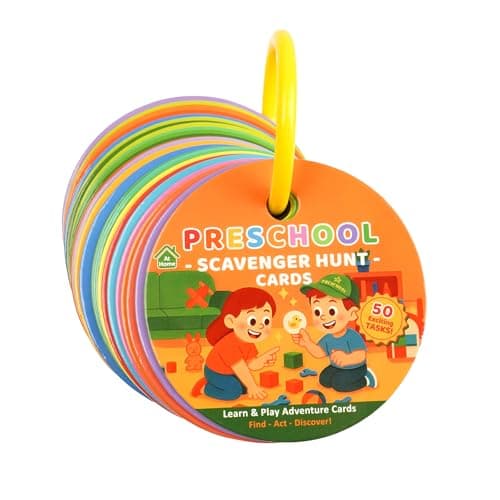 giftoria Home Scavenger Hunt Cards: 50 Toddler Indoor Find & Learn Activities | Fun Educational Games for 3-5 Year Olds | Preschool Boys & Girls Early Development (Preshool) - Image 1