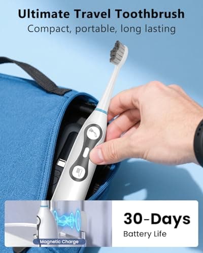 Electric Toothbrush with Water Flosser, 3-in-1 Sonic Brush & Oral Irrigator Combo for Adults, Cordless Brush & Floss System with 5 Brush Heads, 3 Modes, 30-Day Battery, for Braces & Sensitive Gums - Thumbnail 5