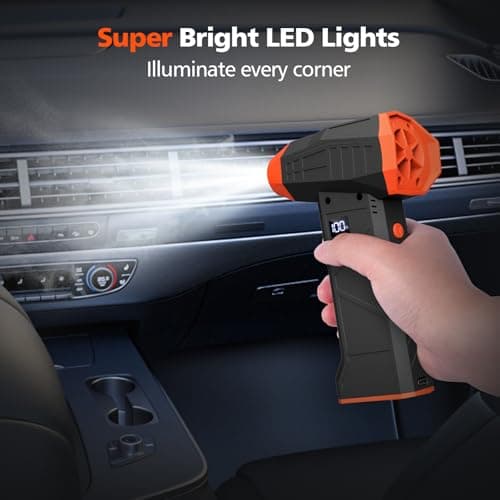 Electric Compressed Air Duster, 110000RPM Cordless Portable Air Blower Mini Powerful Jet Dry Blower 4 Adjustable Speeds Levels Rechargeable for Keyboard, PC, Car - Thumbnail 5