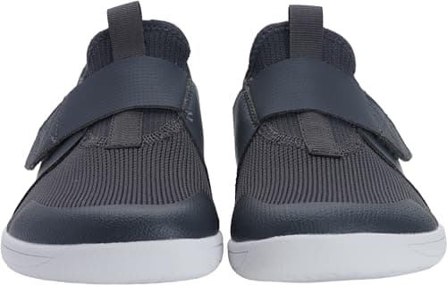WHITIN Kids Wide Barefoot Shoes for Boys/Girls Pull-On Sneakers Minimalist Wide Toe Box Zero Drop Size 3 Big Kids Walking Athletic Sports Wide Width Running Tennis Grey 35 - Thumbnail 2