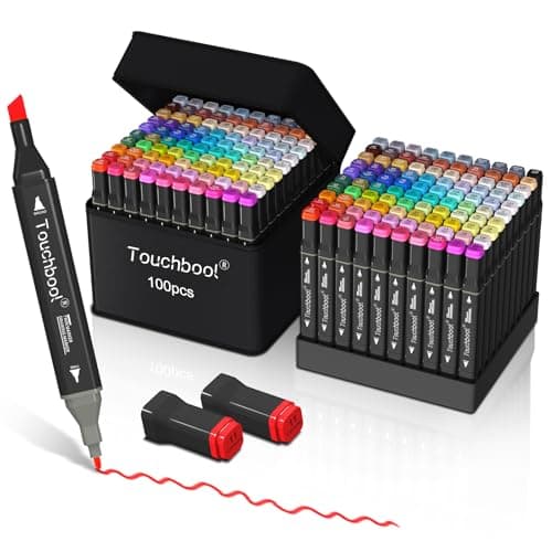 Touchbool 100 Color Alcohol Markers,Dual Tip Art Marker Pen, Classic Series Alcohol Felt Permanent Markers, Animation Art Sketch Sketching, Alcohol-based Markers - Image 1