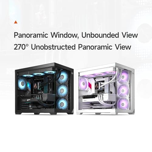 PCCOOLER PC Case ATX Mid Tower, Tempered Glass & Mesh Front, High Airflow, E-ATX/ATX/Micro-ATX/ITX Support, 360mm Radiator Support, Tool-Free Design – White (C3T700 No Fans Included) - Thumbnail 5
