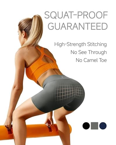 Women's 6" High Waisted Workout Gym Biker Shorts Butt Lifting Grey Sage - Thumbnail 6