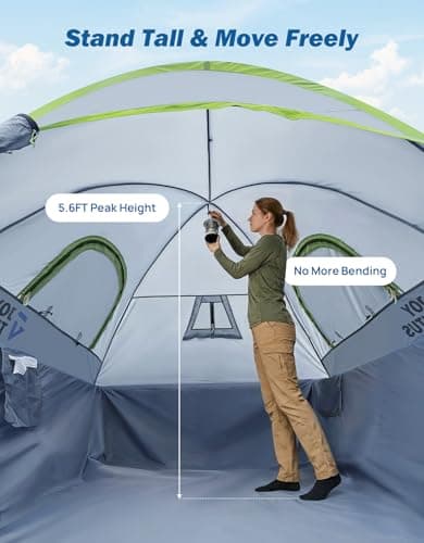 JOYTUTUS Pickup Truck Tent 2.0, Waterproof PU2000mm Double Layer for 2 Person, Portable Truck Bed Tent with Rainfly, 5.5'-5.8' Camping Preferred - Green - Thumbnail 3