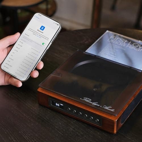 Portable Bluetooth CD Player for Home, Retro Desktop CD Player with AUX/SPDIF Output for External Speakers, CD/CD-R/MP3 Playback, Remote Control, Wooden Design - Thumbnail 2