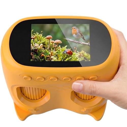 OAEBLLE 2-in-1 Kids Microscope and Telescope, 1000X Handheld Digital Microscope for Kids, 2.0" Screen, 8 LEDs, 10X Pocket Telescope for Outdoor, 1080P Camera STEM Toys Gift for Boys Girls 4-12, Yellow - Image 1