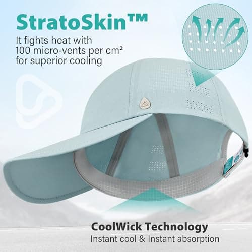 AOPREL Cooling Running Hat for Men & Women Quick-Dry Breathable Performance Hat Lightweight UPF 50+ Unstructured Baseball Cap - Thumbnail 2