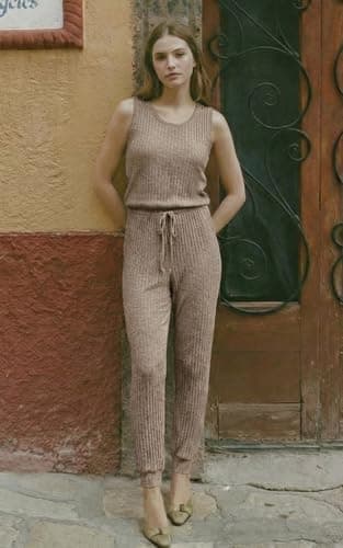 Ekouaer Jumpsuits for Women Casual Summer Sleeveless 2026 Ribbed One Piece Romper Dressy Vacation Clothes Travel Outfits Khaki XL - Thumbnail 4