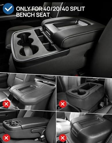 JOYTUTUS Center Console Cover Compatible with Silverado Sierra 2014 2015 2016 2017 2018 Jump Seat, Leather Arm Rest Armrest Cover for Car, Durable Middle Console Cover Replacement for Trucks - Thumbnail 2