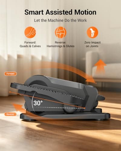 Under Desk Elliptical Machine, Electric Seated Pedal Exerciser, Quiet Leg Exerciser While Sitting for Seniors, Mini Portable Leg Exercise Machine with Remote, Adjustable 12-Speeds, Manual & Auto Mode - Thumbnail 2