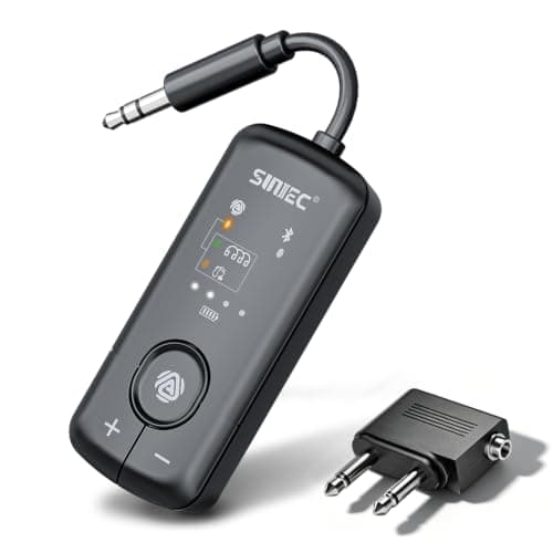 Bluetooth & Auracast Audio Transmitter for Airplane: Share Audio to Airpods Unlimited Headphones Hearing Aids - 35H Playtime APTX Low Latency Portable 3.5mm AUX Wireless Adapter for TV Travel Gym