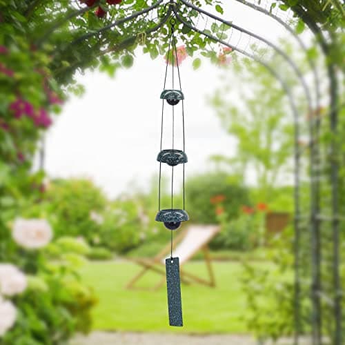 ASTARIN Temple Wind Chimes - Dark Atrovirens, 3 Bells, Feng Shui Home Yard Decoration, Memorial Gift for Peace Lovers - Thumbnail 4