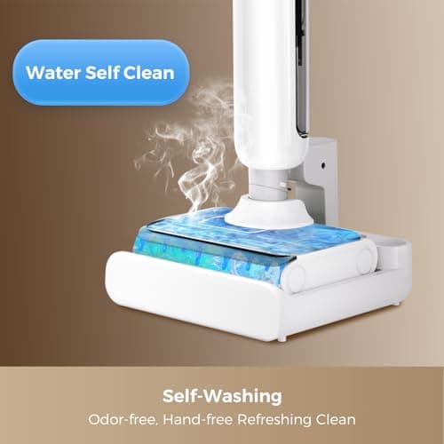 HABIUBIU Wet Dry Vacuum Cleaner, 23KPa Vacuum and Mop Combo, 180° Lay-Flat Design with Edge Cleaning, Self-Cleaning Vacuum Mop for Hard Floors, Up to 35 Min Runtime, LED Display & Voice Prompts - Thumbnail 6