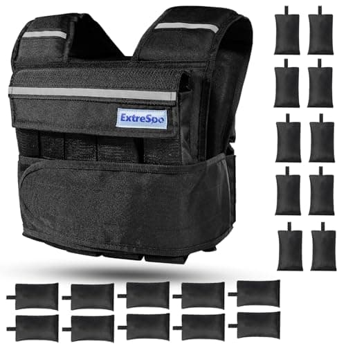 ExtreSpo Adjustable Weighted Vest for Men Women, 40lb Rucking Weight Vests Adjustable for Running, Training Workout, Jogging, Walking
