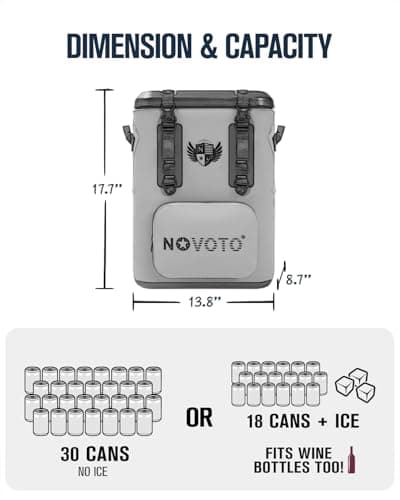 Novoto Magnetic Backpack Cooler, 21-Quart Capacity, Blue, Hands-Free Zipperless Design, 2-Inch TPU Foam Insulation, Portable & Sand-Resistant - Thumbnail 5