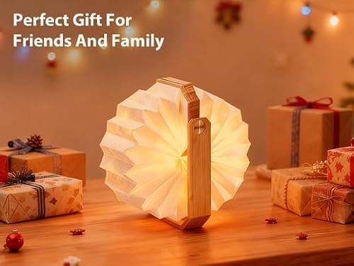 ZBOLE Foldable Japanese Style Lantern, 1200mAh Rechargeable, 4-6H Runtime, 2-in-1 Handheld & Table Lamp, Soft Warm Light, Outdoor Camping Travel Gear, Home Decor & Gift (Bamboo) - Thumbnail 2
