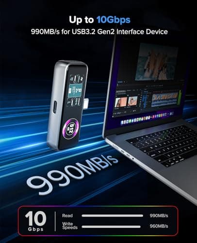 ZIKE Z791C Magnetic Portable SSD 512 GB, External SSD Built-in Fan, 4K 120fps ProRes Video Recording, USB3.2 Gen2 up to 990MB/s, Supports PD3.0 Port 27W Charging Compatible with iPhone 17/16/15 - Thumbnail 5