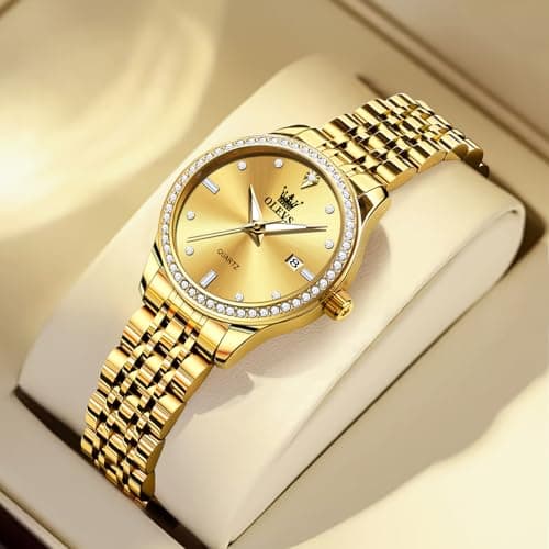 OLEVS Watch Women Small Dial Diamond Watches for Women Waterproof Stainless Steel Ladies Watches Analog Womens Watches Fashion Luxury Dress Reloj para Muje - Thumbnail 2