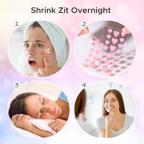 LitBear Acne Pimple Patch, 360 Dots 3 Shaped Colors Pimple Patches with Salicylic Acid, Tea Tree Oil & Calendula Oil, Hydrocolloid Acne Patch for Face, Blemish, Cute Zit Patch Pimple Sticker Acne Dots - Thumbnail 4