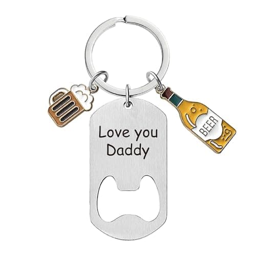 Ediseng Cool Dad Christmas Gifts from Daughter/Son,Funny Keychain for Men,Personalized Dad Stocking Stuffer (silver)