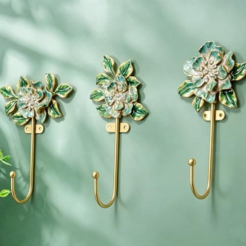 bordorsse Vintage Wall Hooks Decorative Rack Hangers, 3 Pack Metal Wall Mounted Hook for Hanging Coats - Thumbnail 3