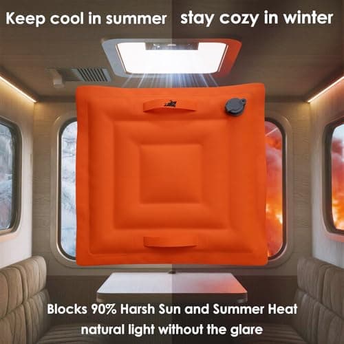 Inflatable Seat Cushion 14", Ultralight Camping Sit Pad, Portable Air Cushion for Stadium, Hiking, Hunting, RV Insulation Pad, Office Chair, Pressure Relief, Waterproof Compact Travel Pillow - Orange - Thumbnail 4